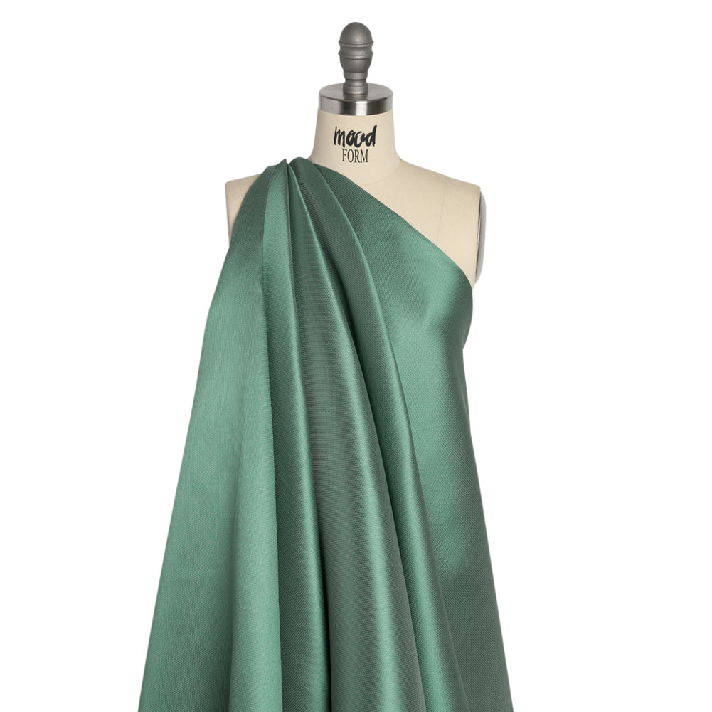 Polyester and Silk Mikado Pique Made in Italy - Beryl Green - Premium Collection