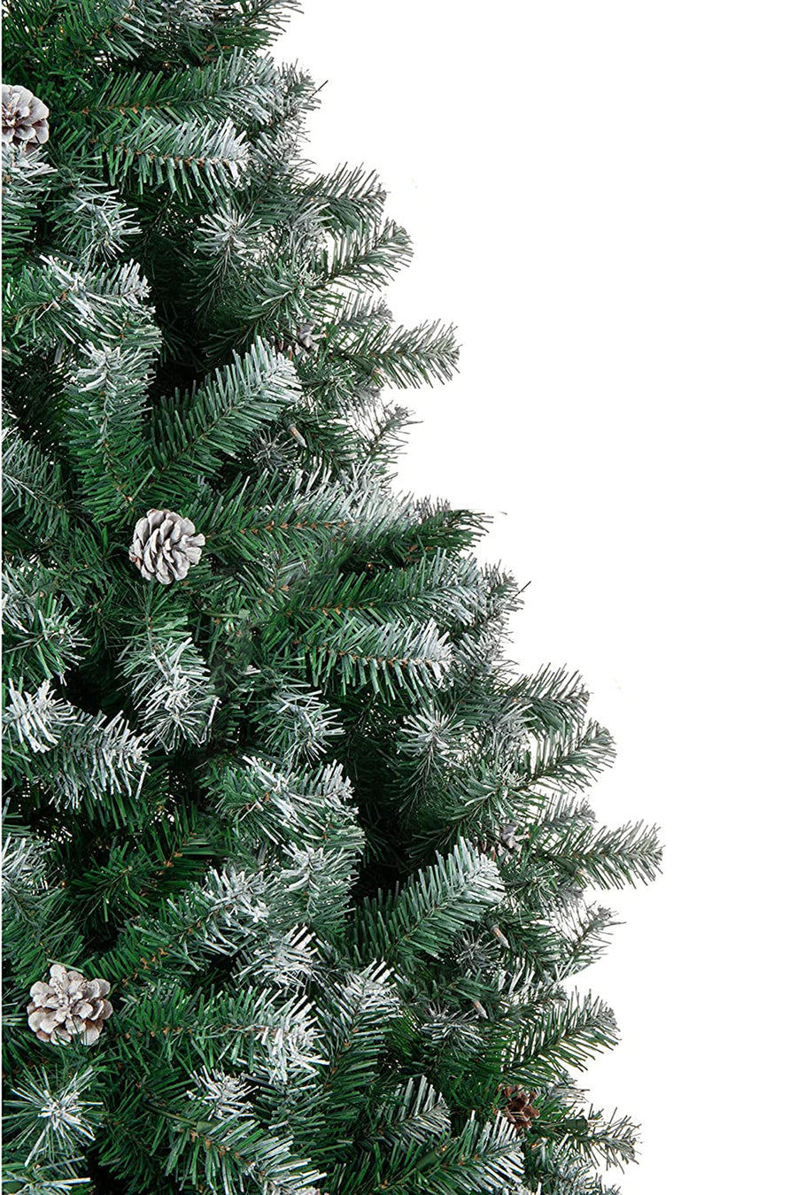 Frosted Oregon Fir with Snow Dusted Pine Cones with Metal Stand