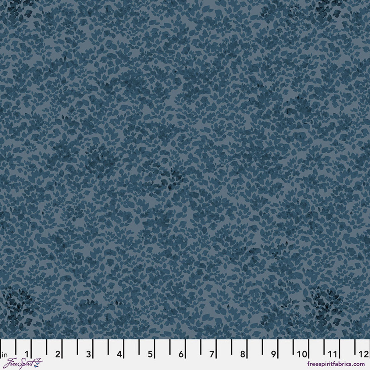 Cotton Foliage Fabric Denim 44/45" Width