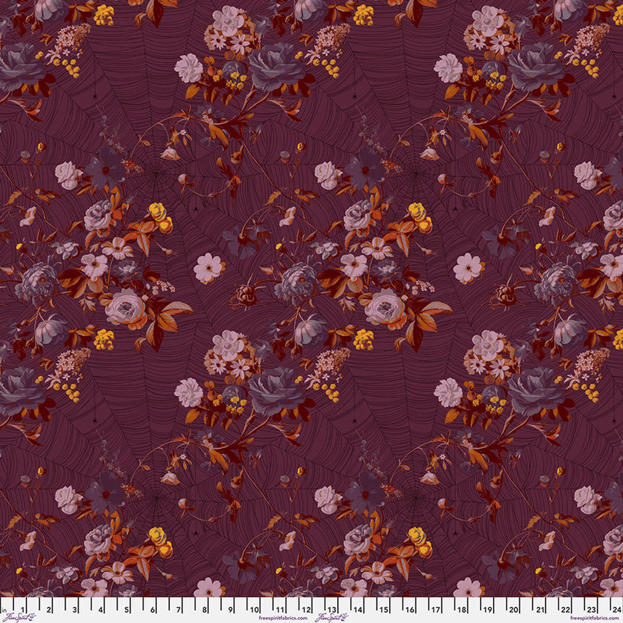 Cotton Print Fabric Enrapture Cabernet 44/45"