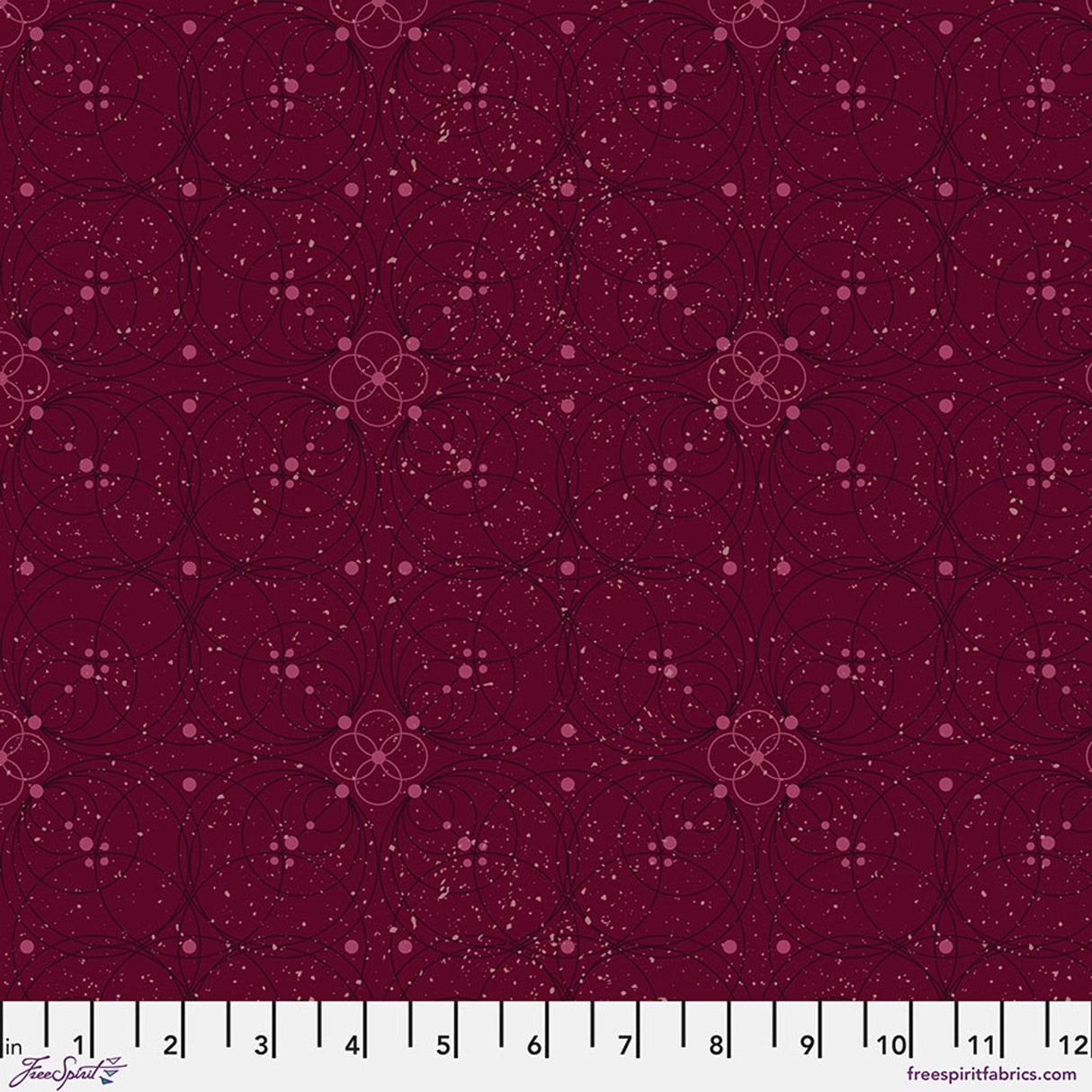 Cotton Print Enrapture Flourish Garnet 44/45" Fabric