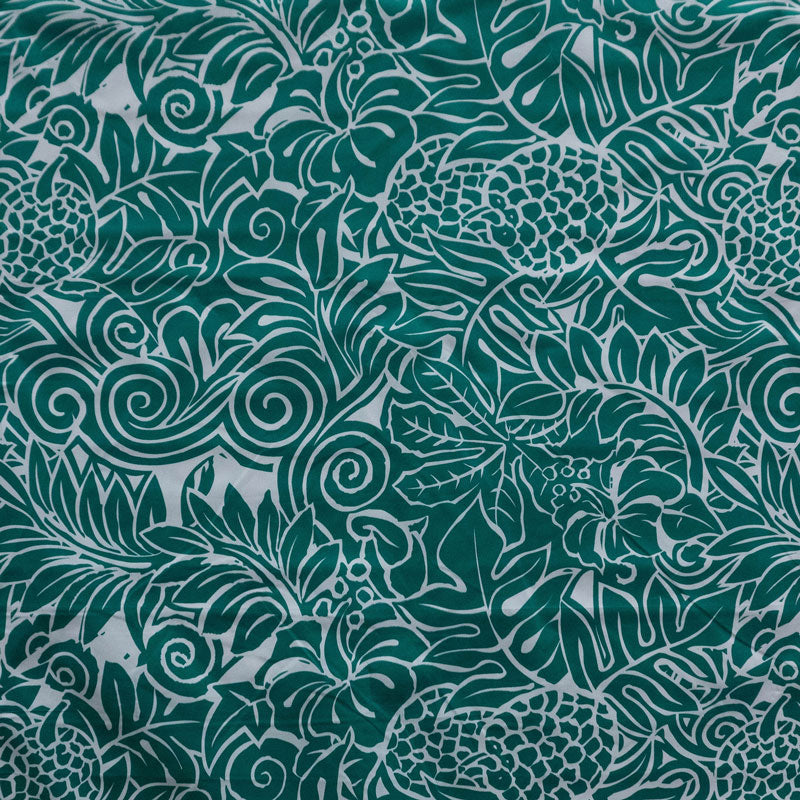 Pacific Islander All Over Design Polyester Fabric - Tropical Flowers, Tropical Leaves, Tropical Fruit, 60" Width (1 Yard)