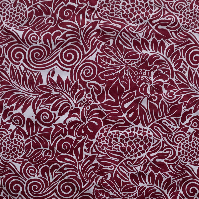 Pacific Islander All Over Design Polyester Fabric - Tropical Flowers, Tropical Leaves, Tropical Fruit, 60" Width (1 Yard)