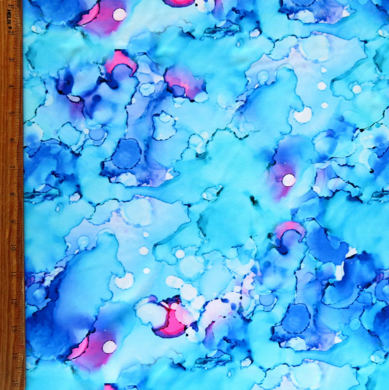 Swim Knit Nylon Spandex Paint Drops Print
