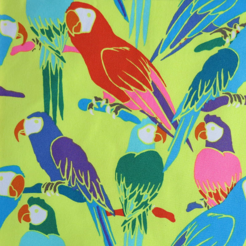 Microfiber Boardshort Fabric Parrots Print