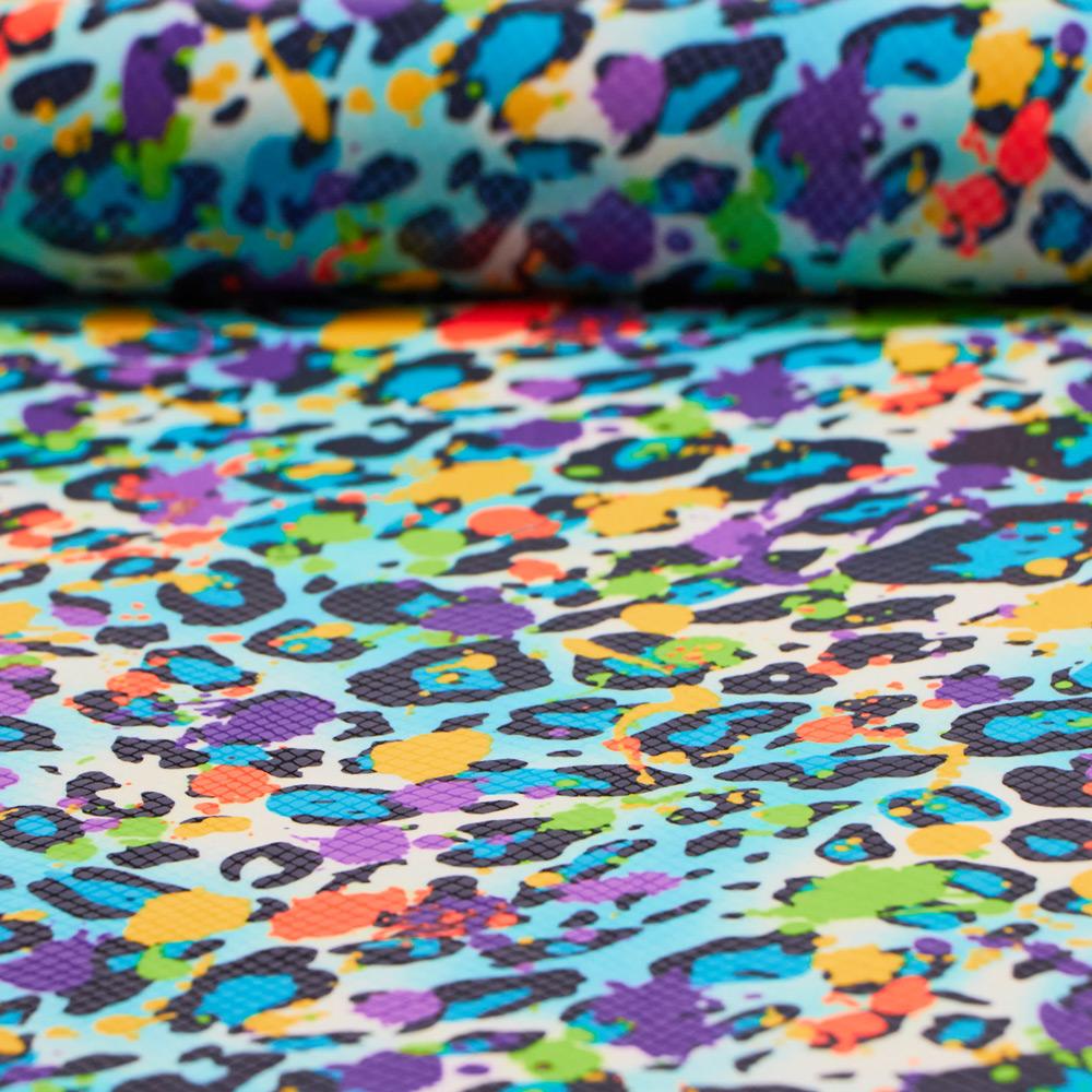 Party Animal Polyester Spandex Fabric - Holographic Foil Print, Hot Pink, Purple, Aqua, Lime Green, 54/56" Width (1 Yard)