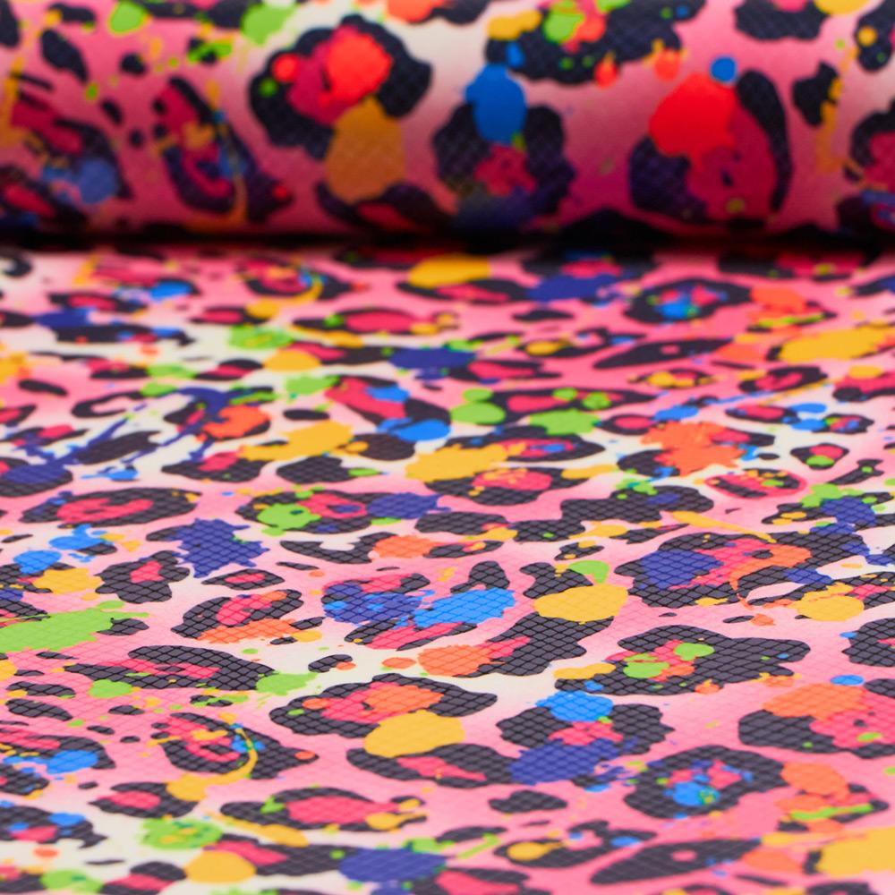 Party Animal Polyester Spandex Fabric - Holographic Foil Print, Hot Pink, Purple, Aqua, Lime Green, 54/56" Width (1 Yard)