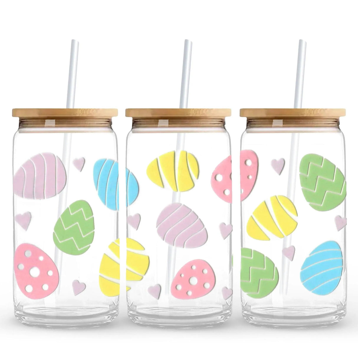 UV DTF Wrap - Pastel Easter Eggs & Hearts (9.7" x4.3")