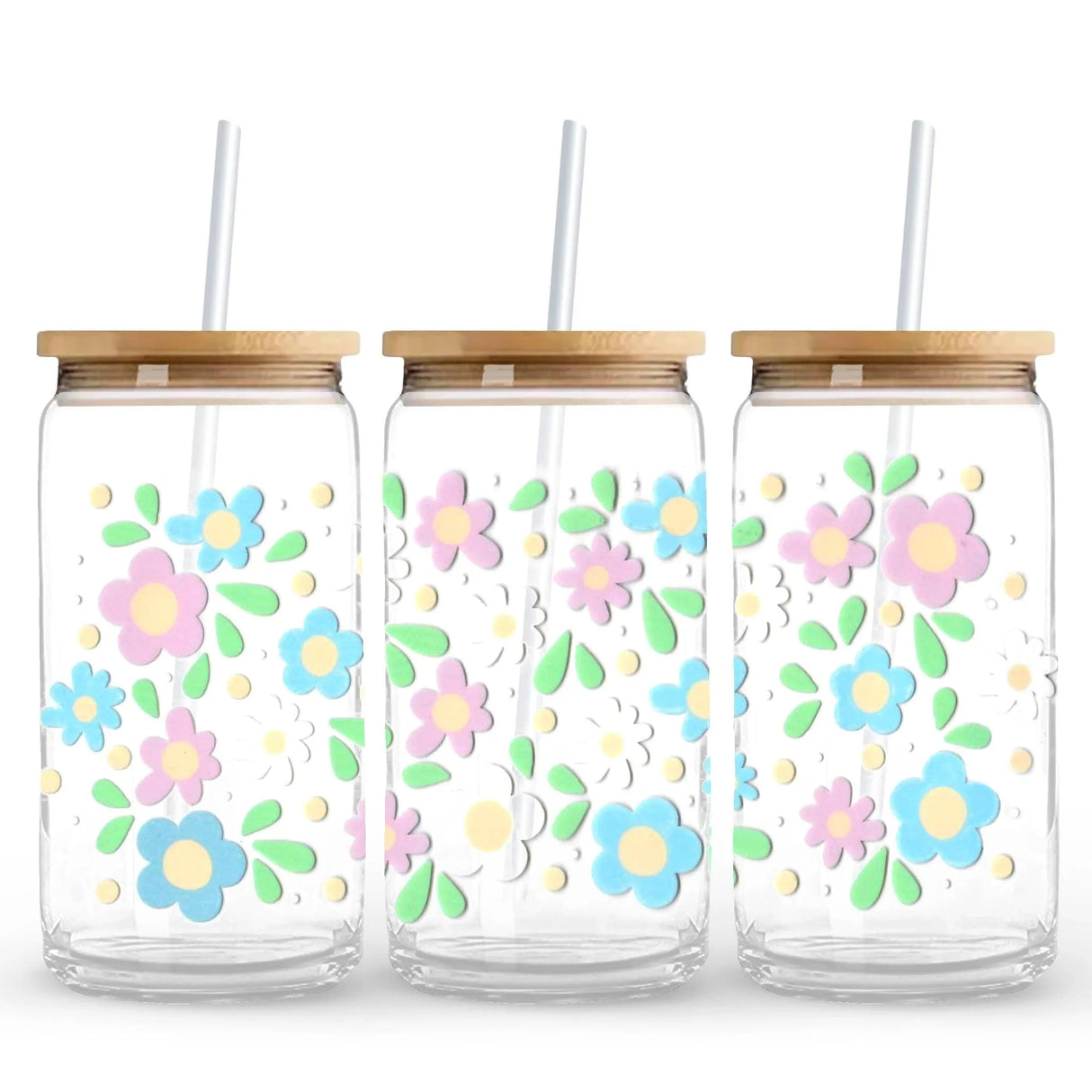 UV DTF Wrap - Pastel Spring Flowers (9.7" x4.3")
