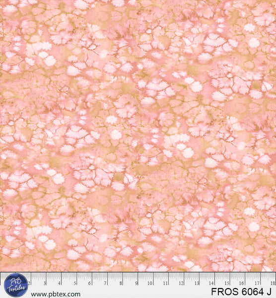 Cotton Print Fabric Peach Coral Frost 44/45"