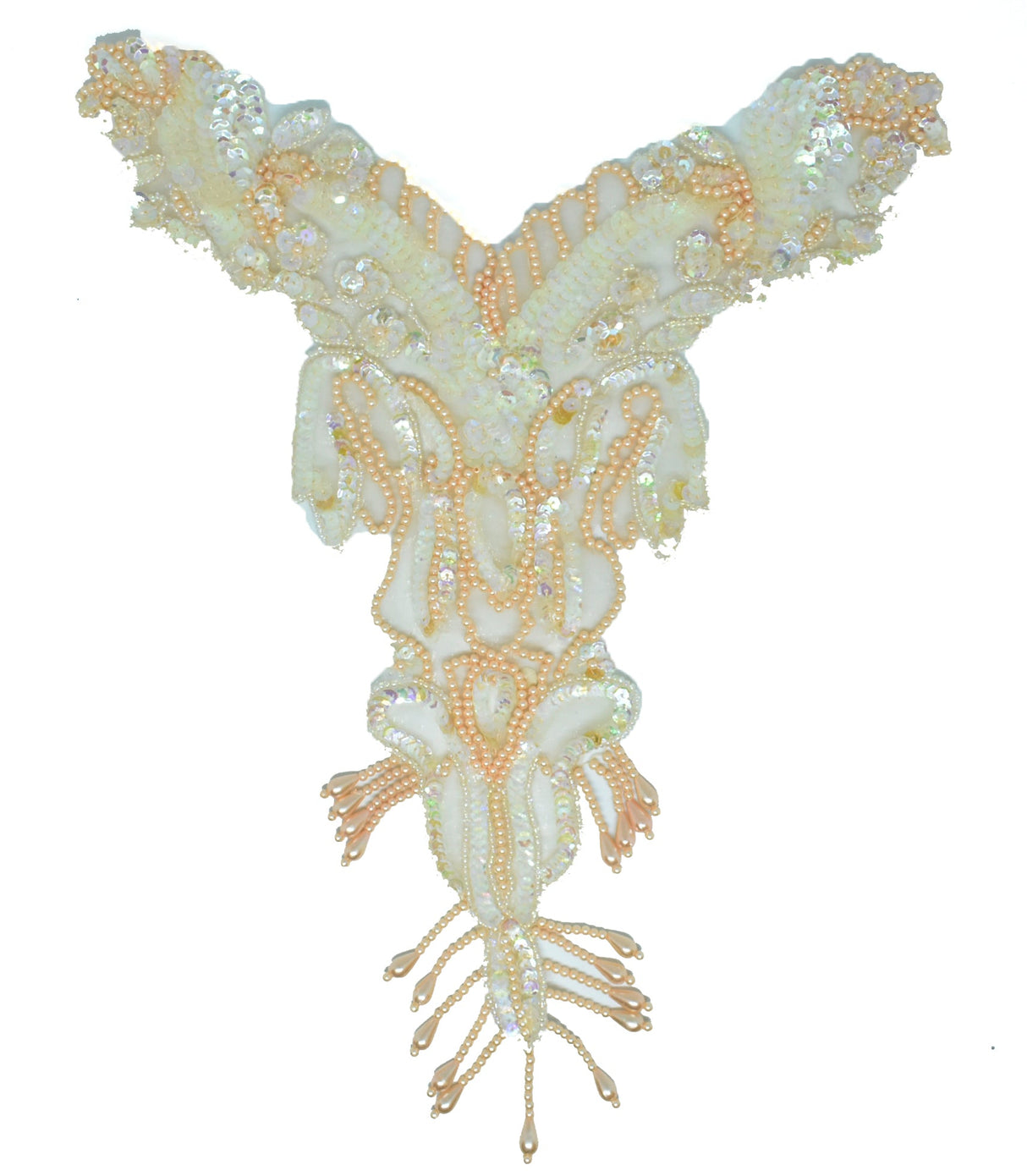 Beaded Sequins Applique 12x12 Dangling