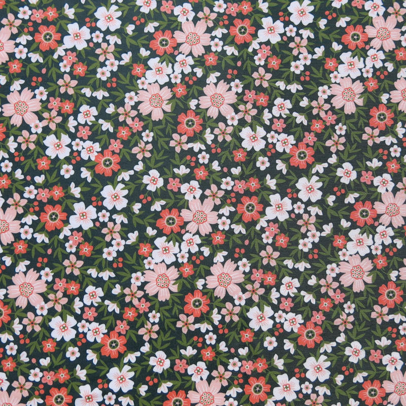 Swim Knit Peachy Keen Ditsy Floral Poly Spandex Fabric