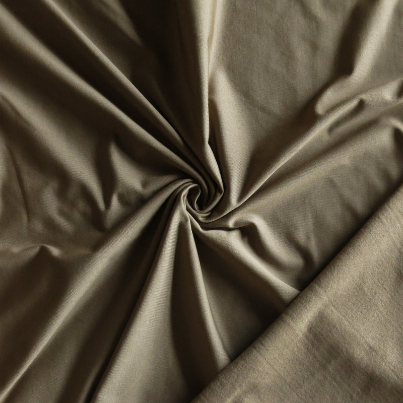 Poly Lycra Fleece Back Knit Fabric - Peanut Brown