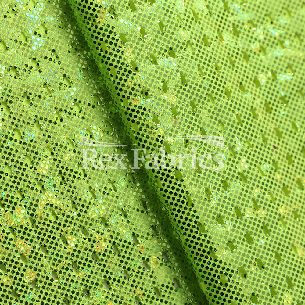Peep Mesh B'Dazzled Nylon Spandex Fabric - Multiple Colors, Solid Mesh, Four-Way Stretch, 58/60" Width (1 Yard)