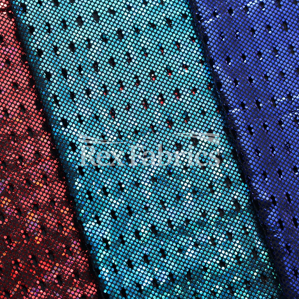 Peep Mesh B'Dazzled Nylon Spandex Fabric - Multiple Colors, Solid Mesh, Four-Way Stretch, 58/60" Width (1 Yard)
