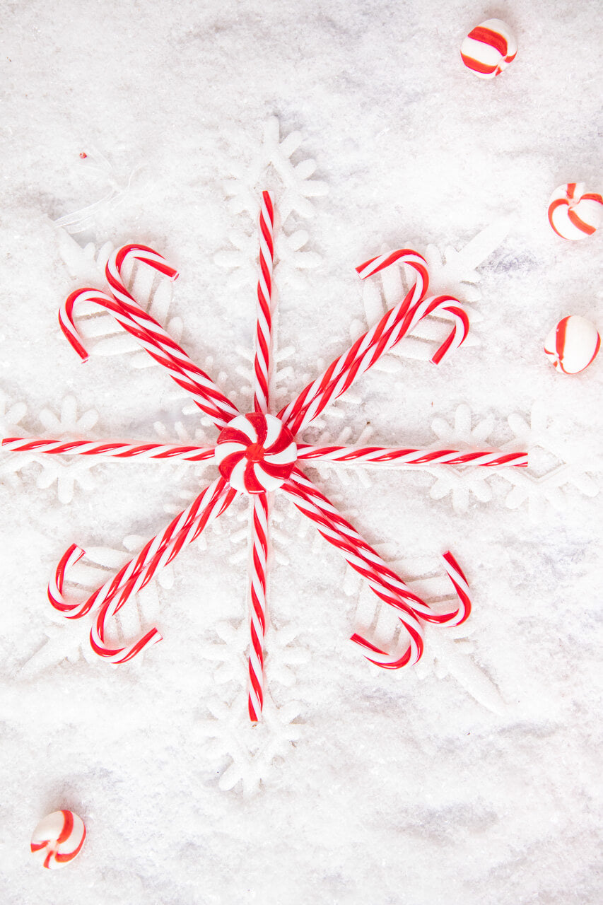 12" Acrylic Peppermint Snowflake Large Ornament