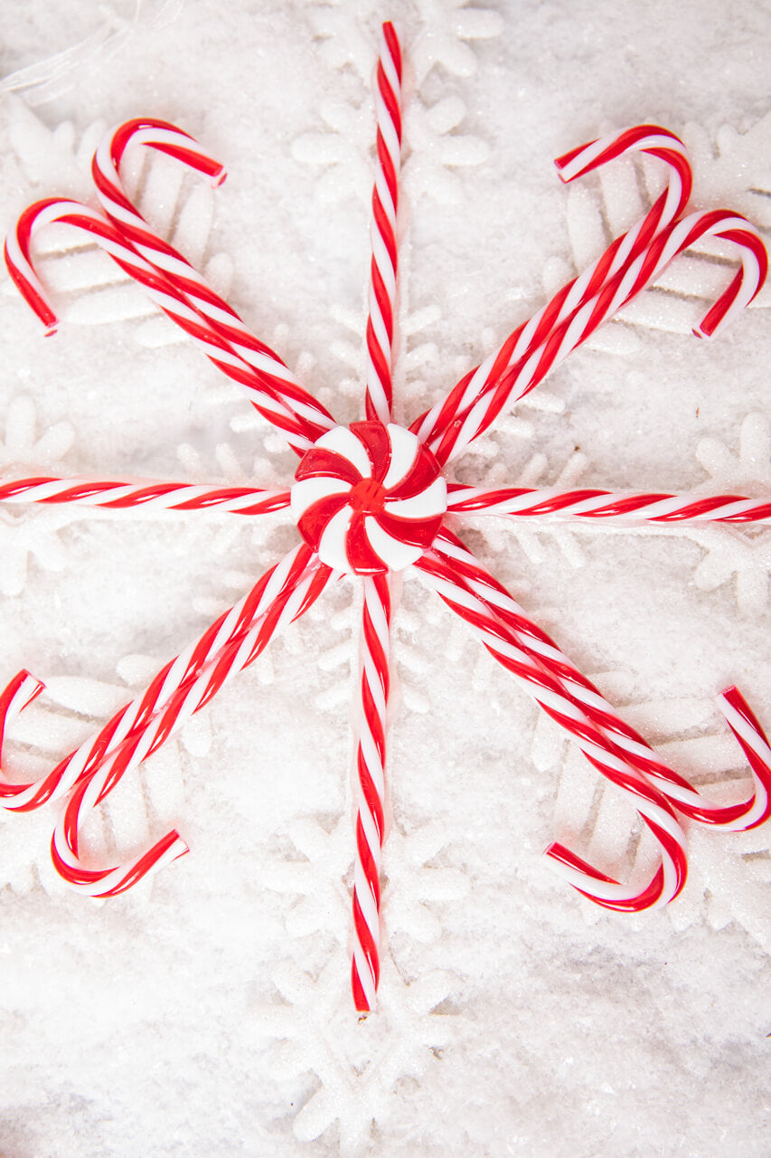 12" Acrylic Peppermint Snowflake Large Ornament