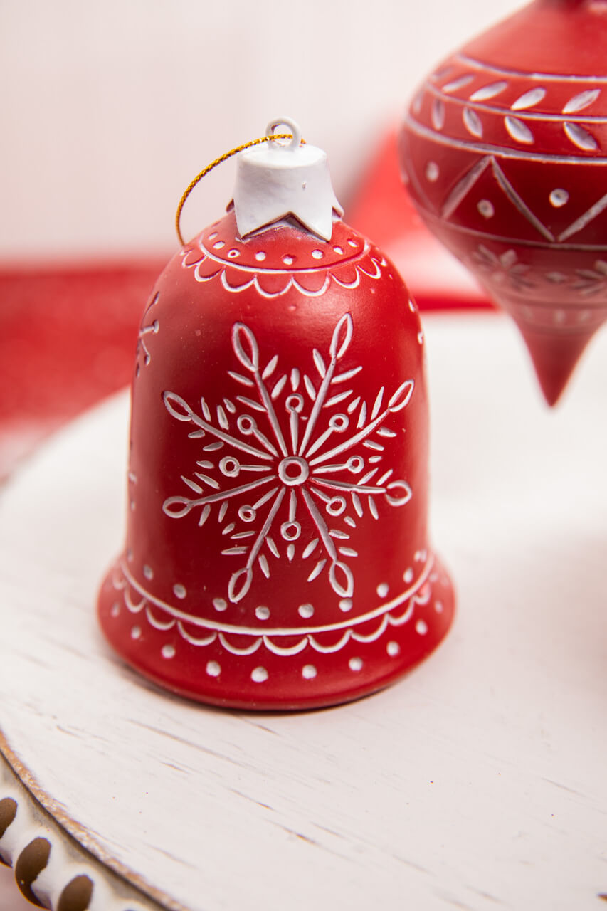 5” Red Resin Snowflake Ornament