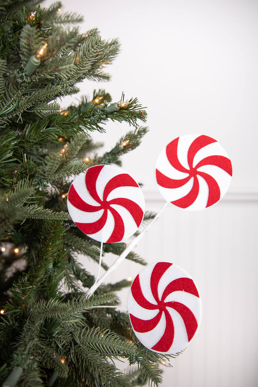 20” Red and White Peppermint Swirl Stem
