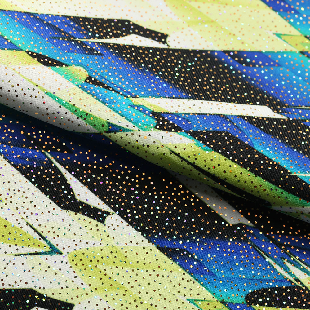Perplexed Polyester Spandex Tricot Fabric - Multicolor Ikat Diamond Geometric, 58/60" Width (1 Yard)