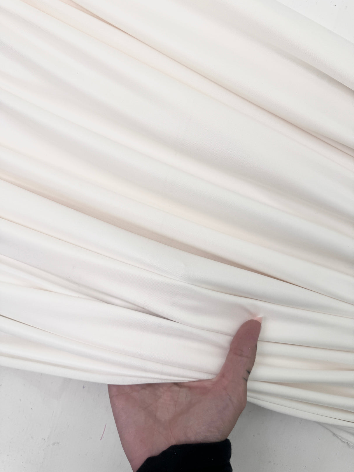 Ivory 4-Way Stretch Faux Leather
