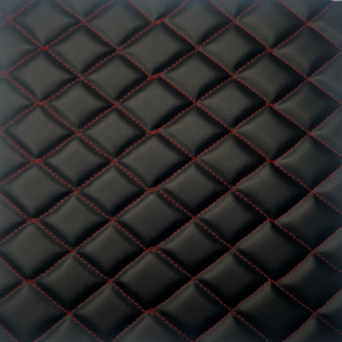 Faux Leather Vinyl Fabric Diamond Quilted Foam Backed