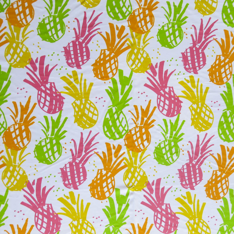 Poly Spandex Swimsuit Fabric Fluorescent Pineapples