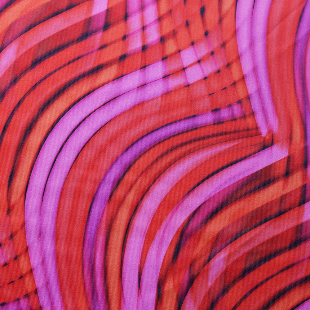 Electric Kool-Aid Polyester Spandex Fabric - Abstract Print, Blue/Green Or Pink/Red, Four-Way Stretch, 58/60" Width (1 Yard)