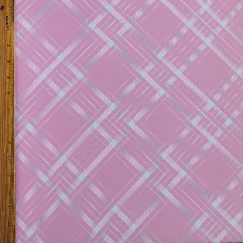 Swim Knit Pink Picnic Check Poly Spandex 4-Way Stretch