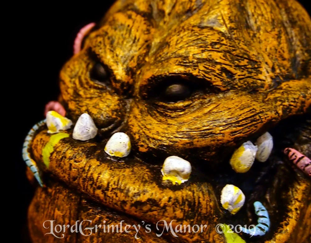 Worm Rotted Zombie Pumpkin - Hand Made Resin Prop