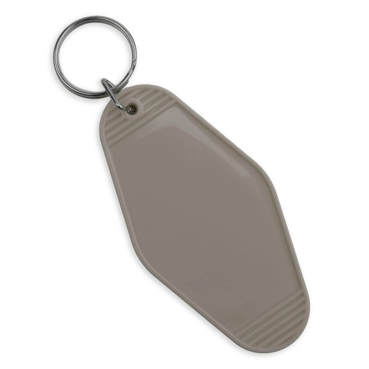 Retro Motel Keychain with Silver Ring - Gray (4 per Set)