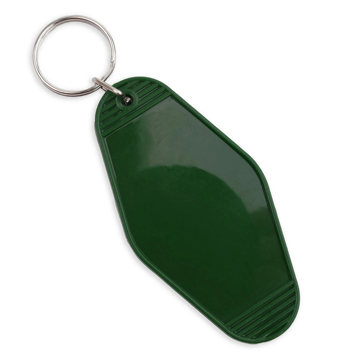Retro Motel Keychain with Silver Ring - Army Green (4 per Set)