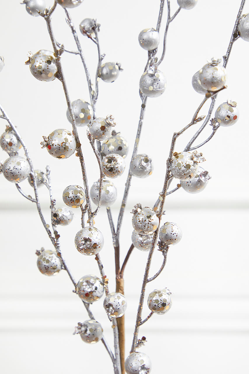 30” Mini Pomegranate Glitter - Platinum