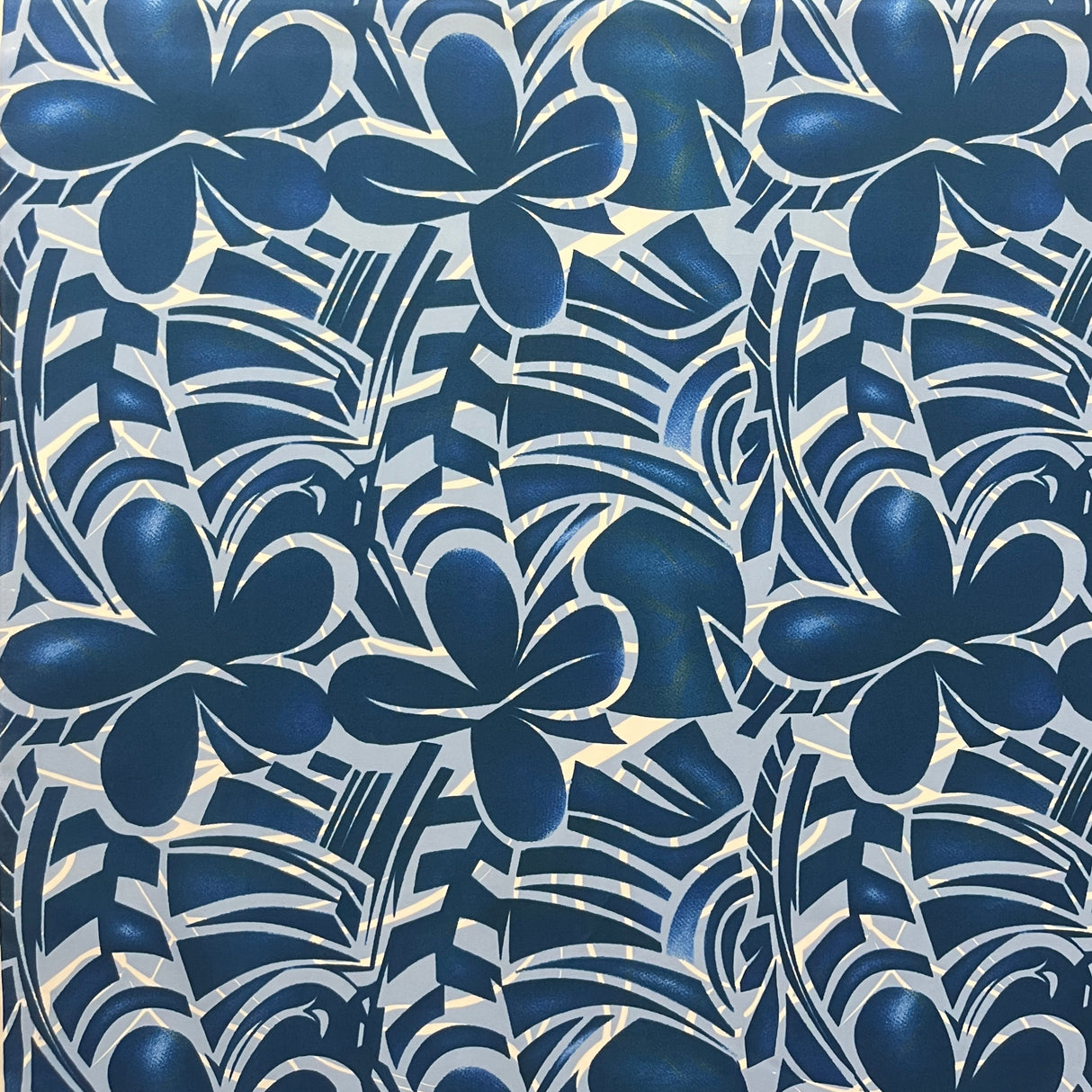 Plumeria Flower Polyester Fabric - Floral Print, 60" Width (1 Yard)