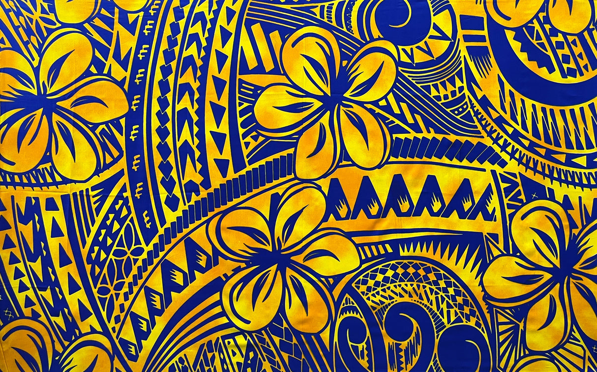Plumeria Flower Polyester Fabric - Floral Print, 70" L x 43" W (1 Sarong)