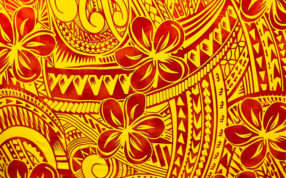 Plumeria Flower Polyester Fabric - Floral Print, 70" L x 43" W (1 Sarong)