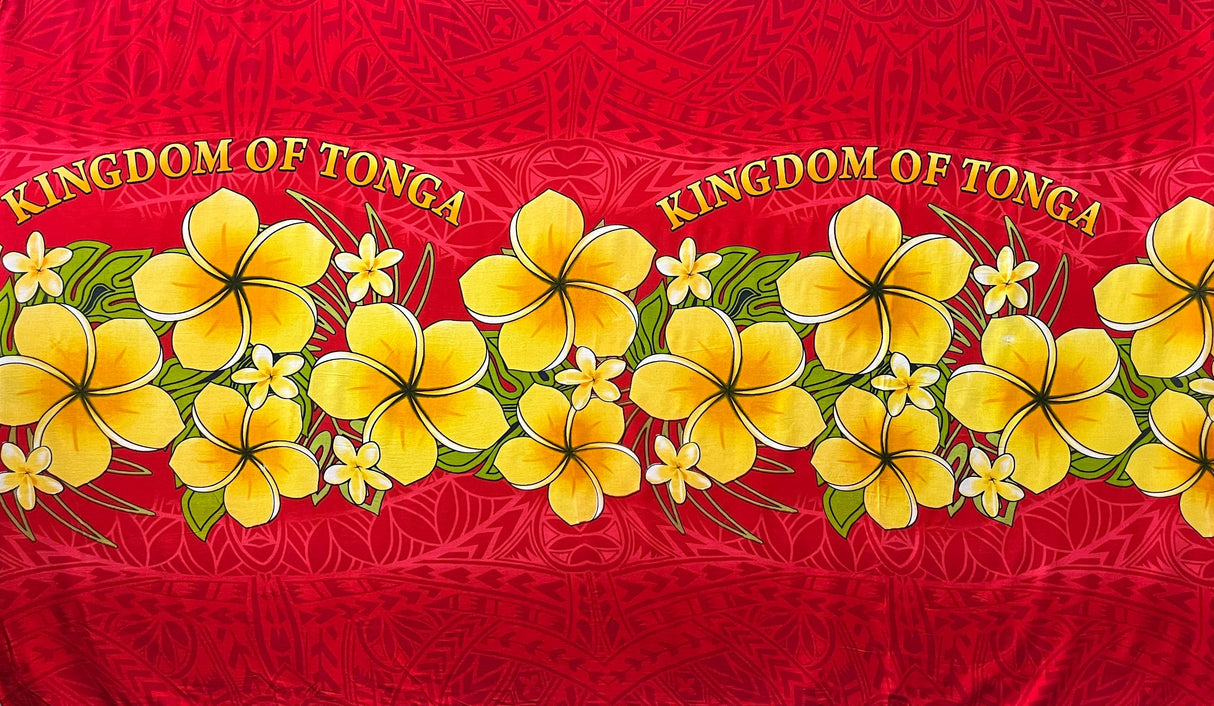 Rayon Sarong Fabric Plumeria Kingdom of Tonga