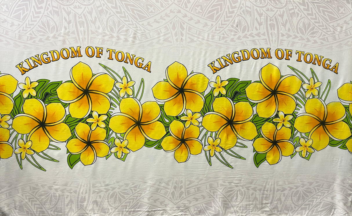 Rayon Sarong Fabric Plumeria Kingdom of Tonga