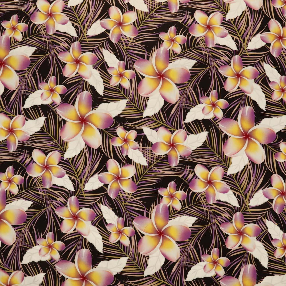 Rayon Fabric Plumeria Palm Print