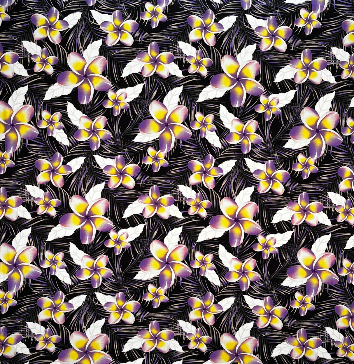 Plumeria Tropical Leaves Print Rayon Poplin Fabric - Red/Orange/Pink, 36" Width (1 Yard)