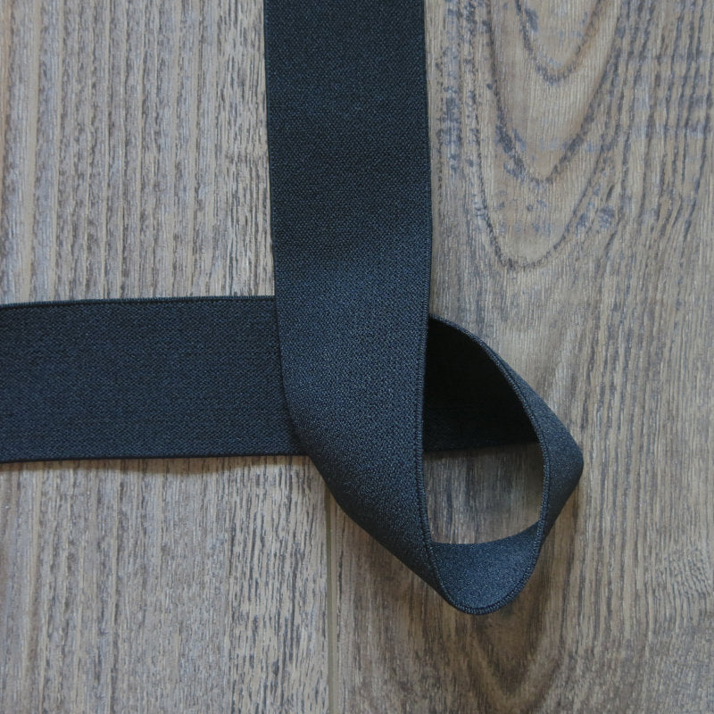 Black 1.5 Inch Wide Double Sided Plush Elastic