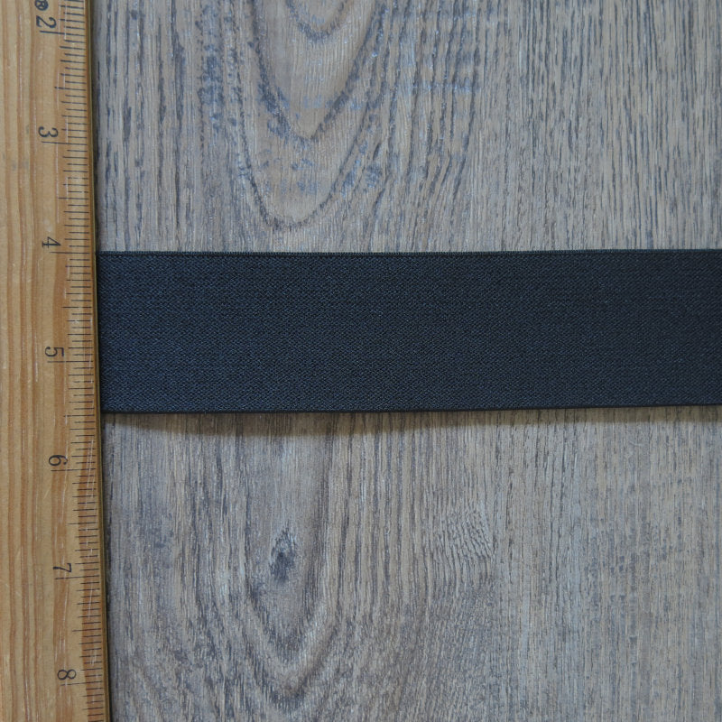 Black 1.5 Inch Wide Double Sided Plush Elastic