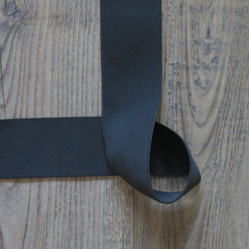 Black 2 Inch Wide Double Sided Plush Elastic