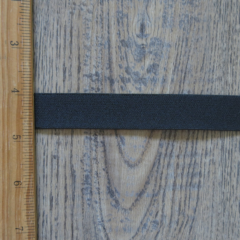 Black 3/4 Inch Wide Double Sided Plush Elastic