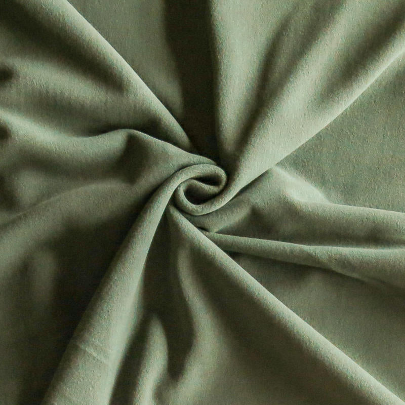Polartec Windpro Double Velour Fleece Fabric - Thyme Olive Green