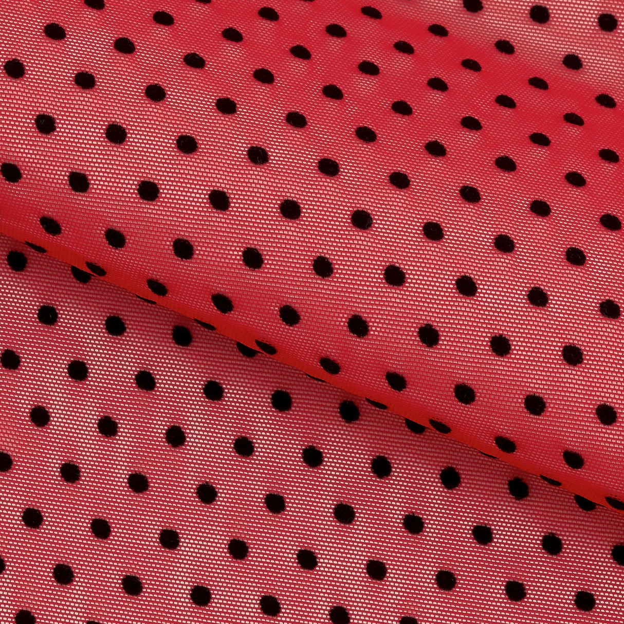 Polka Dot Flocked Stretch Mesh