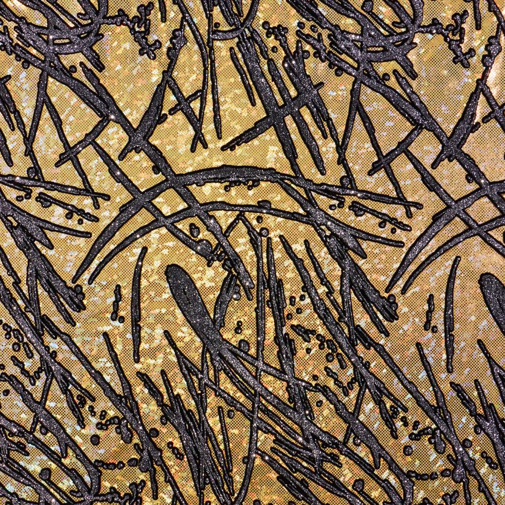 Pollock Shattered Glass Foiled Nylon Spandex Fabric - Holographic Shattered Glass, 54/56" Width (1 Yard)