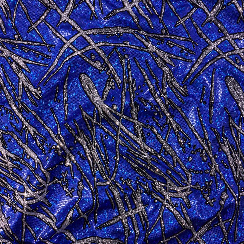 Pollock Shattered Glass Foiled Nylon Spandex Fabric - Holographic Shattered Glass, 54/56" Width (1 Yard)