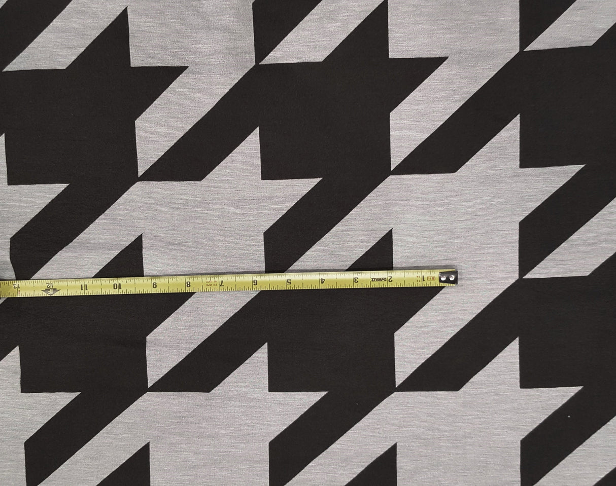 Ponte Roma Knit Black Gray Houndstooth