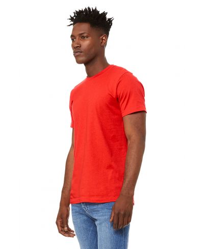 Bella Canvas 3001 Airlume Combed And Ring-Spun Cotton Fabric - Poppy, Short Sleeve Crewneck, Unisex Fit (1 Piece)